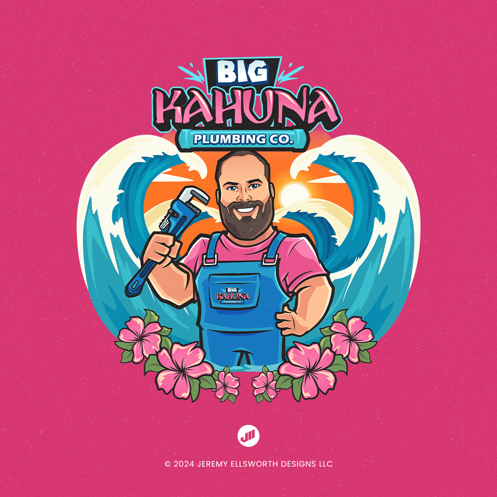 Big Kahuna Plumbing Co. — Mascot Logo